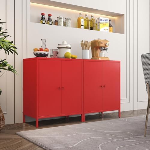 Small 2 Door Metal Storage Side Buffet Cabinet - Image 5