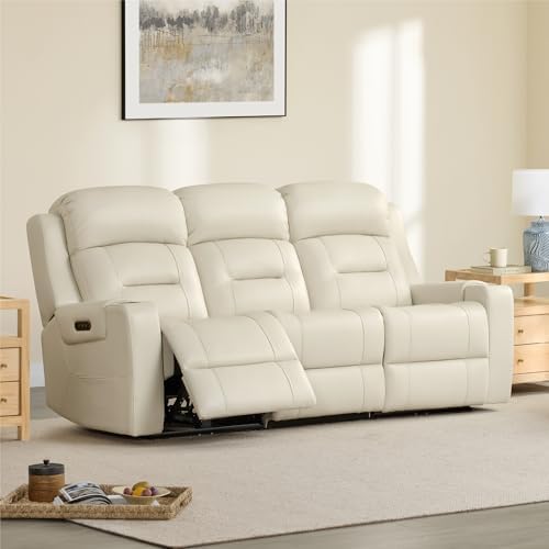 Watson & Whitely Genuine Leather Power Reclining Sofa & Loveseat Set - Image 3