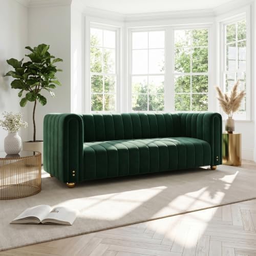 81" Velvet Sofa Mid Century Modern Couch - Image 3