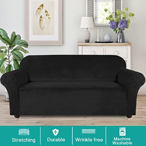 Turquoize Velvet Couch Covers Stretch Oversized Sofa Cover - Image 2