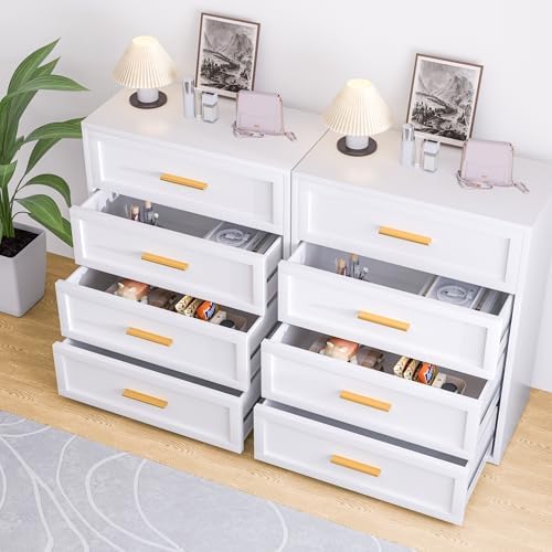 Washsemba Metal 4 Drawer Dresser, 15.8" D x 31.5" W x 39.25" H, Home White - Image 4