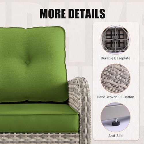 Patio Rocking Swivel Chair Outdoor Wicker Rattan Bistro Set - Image 5