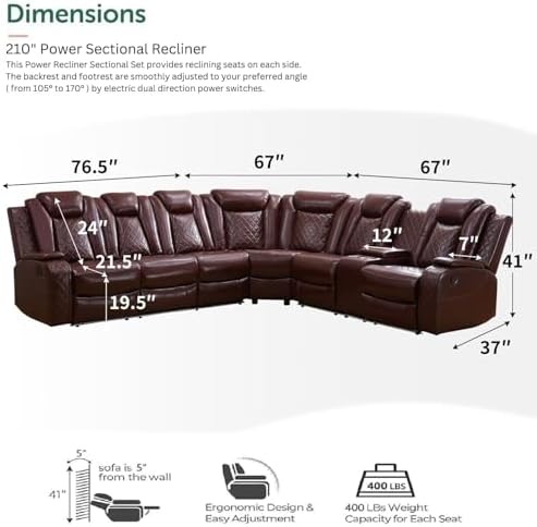 Power Recliner Sofa Sectional Sofa - Image 2