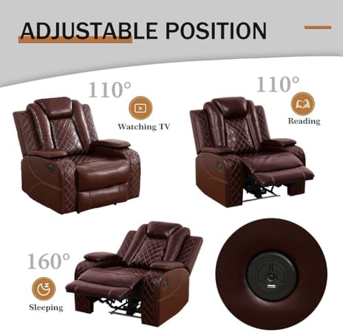 Leather Power Reclining Sectional Sofa Set, Sectional Couch - Image 3