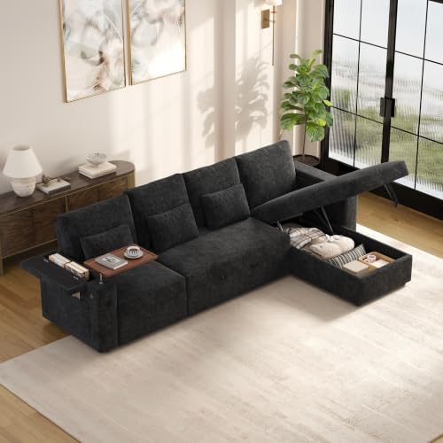 KEIKI 108" L Shaped Sleeper Sofa Bed, 4 Seat Couch - Image 7