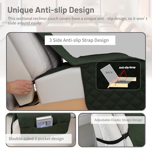Waterproof Sectional Reclining Couch Covers L Shaped Recliner Sectional Sofa - Image 5