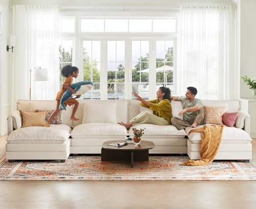 ELUCHANG 150" Oversized Modular Sectional Sofa, Comfy Deep Seat Cloud Couch - Image 3