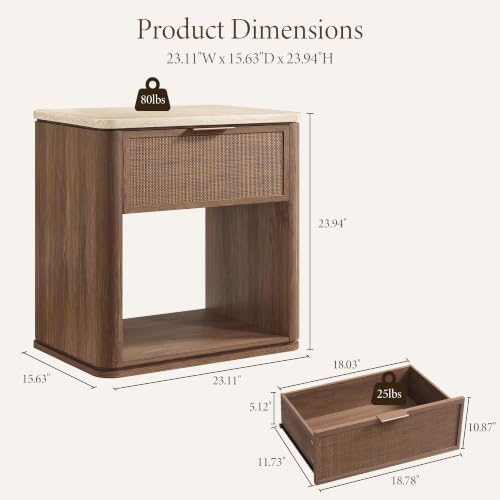 Night Stand, Rattan Nightstand - Image 2