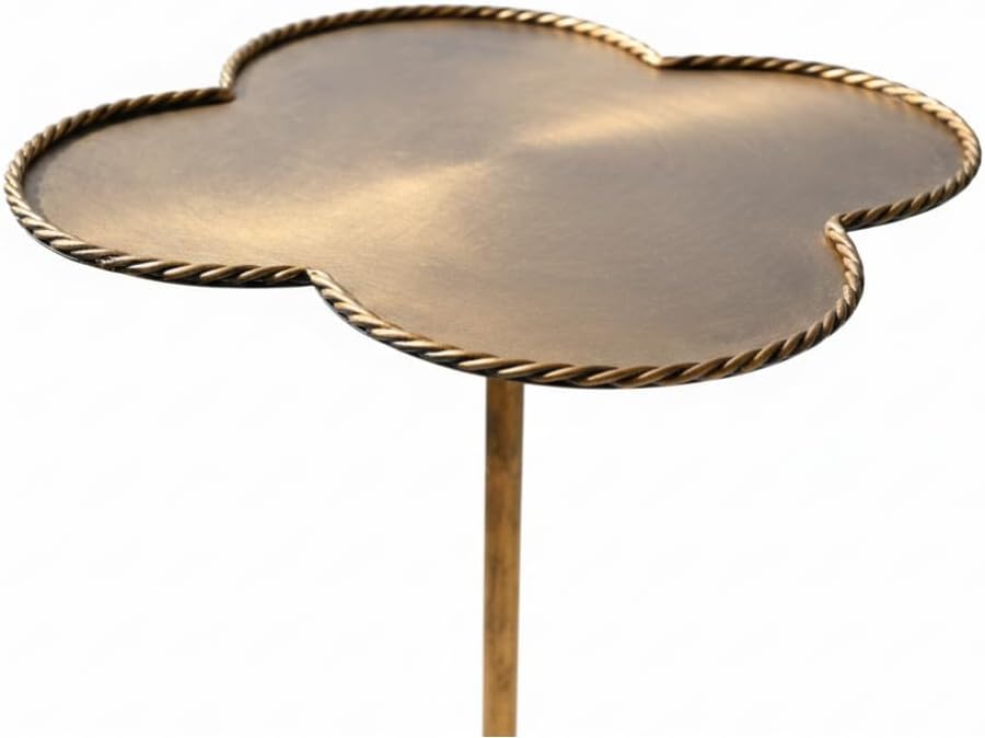 Antique Gold Metal Side Table, Modern Accent Small Drink Table, Coffee Martini - Image 5