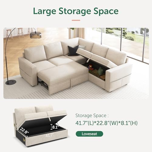 HONBAY Modular Sectional Sleeper Sofa - Image 4