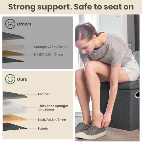 COSYLAND Collapsible Fabric Ottoman Footrest - Image 5