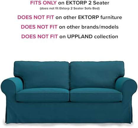 Ektorp Loveseat Sofa Cover Ektorp Couch Cover-Dark Ocean - Image 2