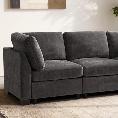 EDILLY 94 inches Oversized Modular Sectional Fabric Cloud Sofa Set, Extra Large - Image 6