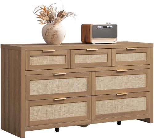 SICOTAS 7 Drawer Rattan Dresser by SICOTAS