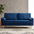 KEIKI 65" Velvet Futon Sofa Loveseat, Small Sleeper Cloud Couch Bed by KEIKI