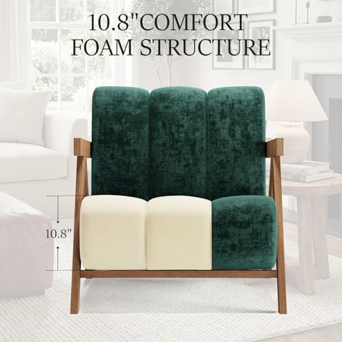 Modern Accent Chair Set of 2 for Living Room Bedroom, Comfy Chenille Reading - Image 6