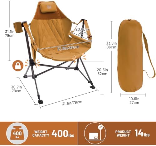 TIMBER RIDGE Hammock Camping Chair, Oversized Swinging Chair, 400lbs Load - Image 3