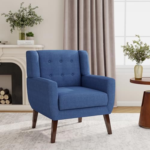 Accent Chair, Upholstered Armchair in Linen - Image 3