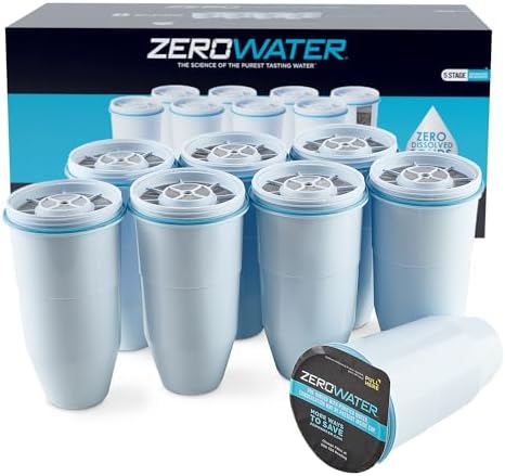 ZeroWater Official Replacement Water Filter Removes PFOA/PFOS 8-Pack​ by ZeroWater