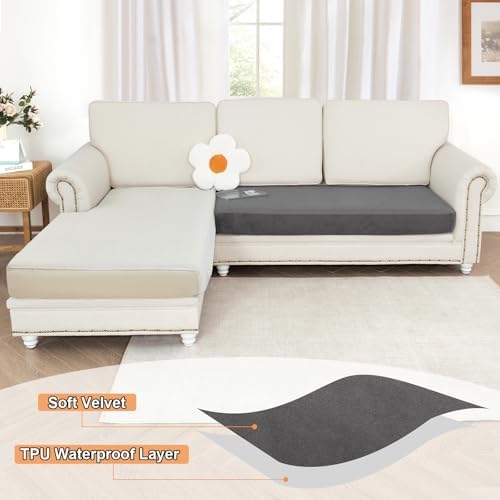 NAISI Waterproof Couch Cushion Covers Thick Velvet Fabric Washable Sofa - Image 2