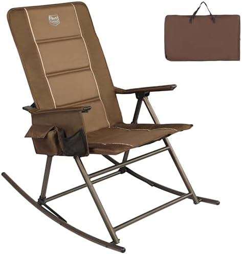 Timber Ridge 3-Level Adjustable Rocking Camping Chair, Padded High Back Outdoor by TIMBERRIDGE