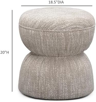 TOV Furniture Tomlin Beige Gaming Ruched Ottoman - Image 5