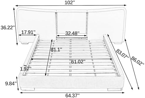 Queen Size Upholstered Bed Frame - Image 2