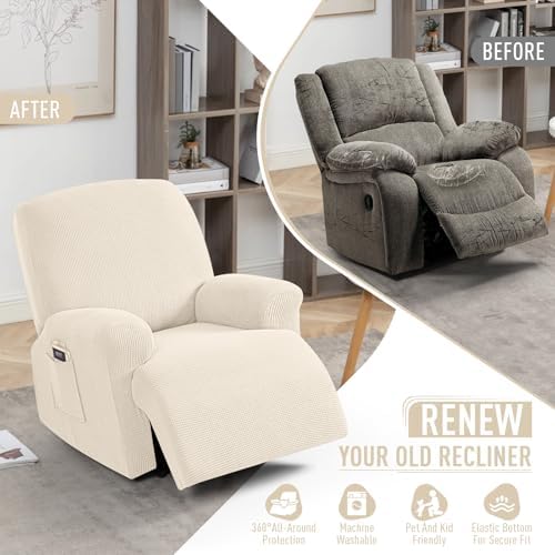 TAOCOCO Stretch Recliner Chair Covers 4 Piece - Image 4