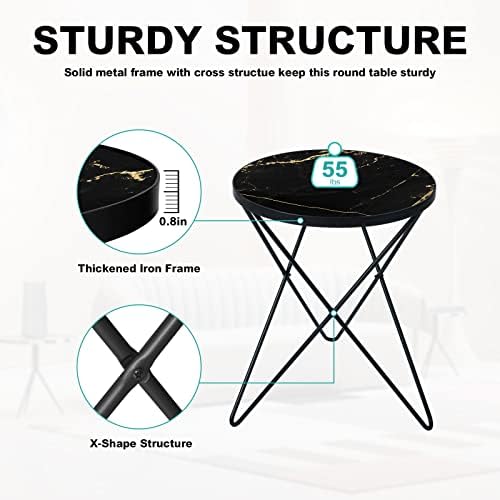 HLR Modern Round Side Table Set of 2, End Table - Image 5