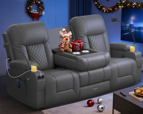 Loveseat Recliner Sofa with Flip Backrest Design, 3 Seat Reclining Couch with by DGPEAFOWLReclinerCouch