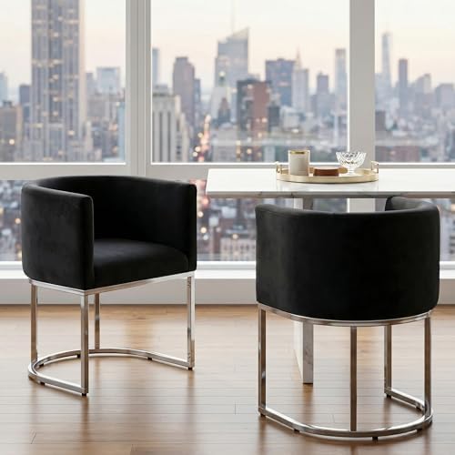 HNY Mid Century Modern Upholstered Barrel Dining Chair - Image 6