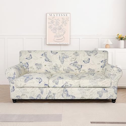 SearchI Stretch Sofa Cover Printed Couch Cover, Floral Pattern 4 Pieces Sofa - Image 5
