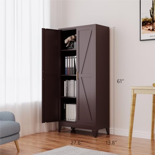 Washsemba 61" Tall Farmhouse Metal Pantry Cabinet, Kitchen Pantry Storage - Image 6