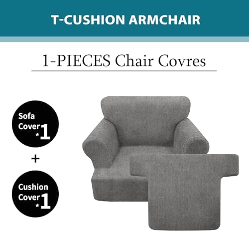 2 Pieces T Cushion Chair Covers - Image 3