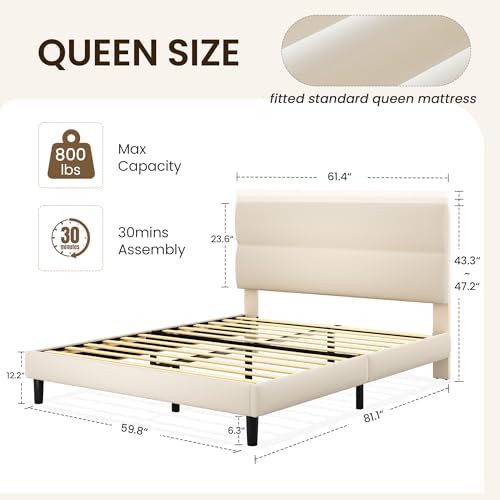 GRUSIGN Queen Size Platform Bed Frame - Image 2