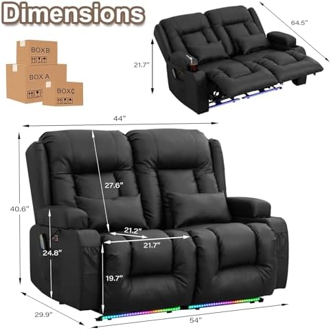 TUNYI Power Loveseat Recliner Sofa - Image 3