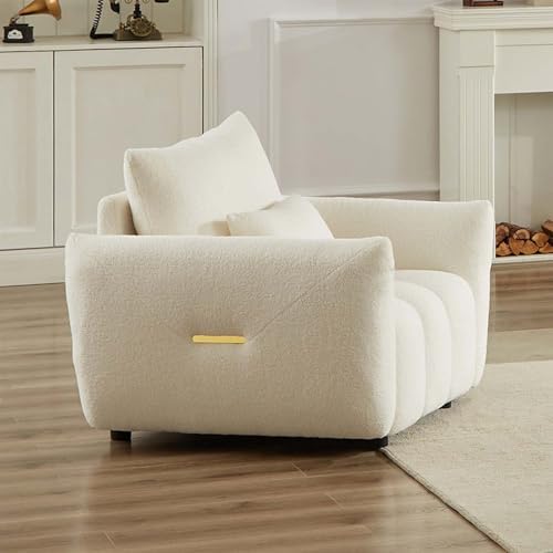 Antetek 35" Modern Accent Single Sofa Chair, Comfy Deep Seat Teddy Fabric - Image 3