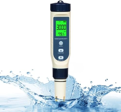 All-New 2026 Pool Salt Tester & pH Meter | Digital 5-in-1 Salinity, Temperature by PUREFIZ