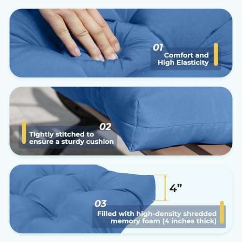 All Weather Outdoor Wicker Chair Cushions of 3 Pieces, Waterproof Outdoor - Image 5
