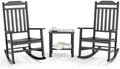 3 Piece Outdoor Rocking Bistro Set, Resin Rocking Chairs Outdoor Indoor by GYMHILL