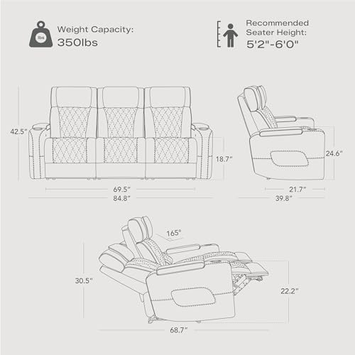 Watson & Whitely Genuine Leather Power Reclining Sofas & Chair Set - Image 2