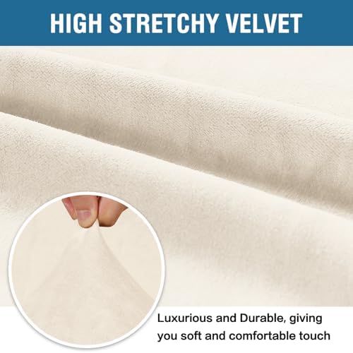 H.VERSAILTEX Stretch Velvet Armchair Cover Couch Covers 1 Cushion Chair - Image 3