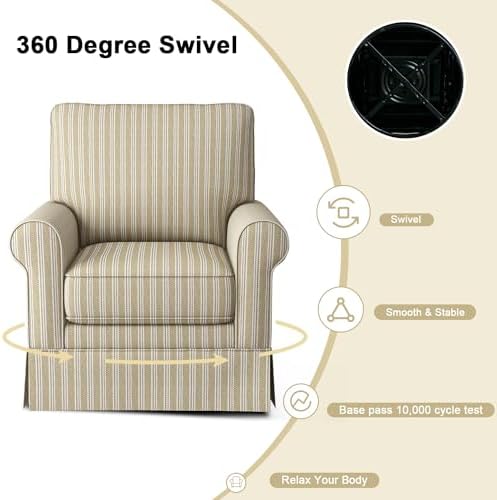 INZOY Swivel Accent Chair Set of 2, Mid Century Modern Reading Chair, - Image 3