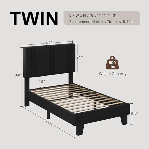 Einhomn Upholstered Twin Size Bed Frame - Image 2