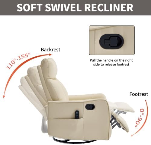 Manual Swivel Rocker Recliner Chair - Image 5