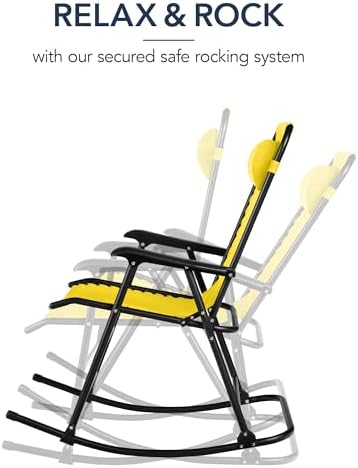 Best Choice Products Outdoor Patio Rocking Chair, Sunflower Yellow - Image 4