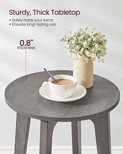 VASAGLE Round Side Table with Lower Shelf, End Table - Image 5