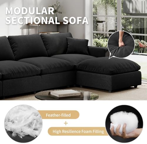Modern Sectional Linen Cloud Couch - Image 5