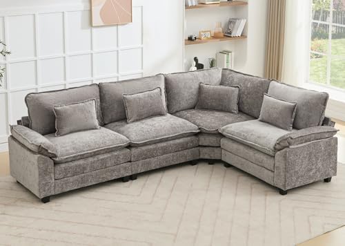 Oversized Modular Sectional Sofa Set, Convertible Deep Seat Cloud Couch by Unknown