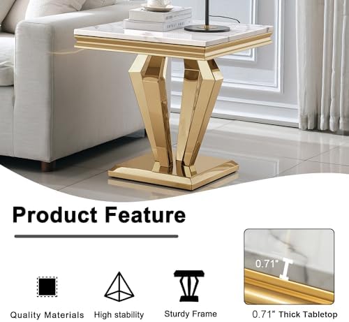 Henf 23'' Faux Marble Square End Table - Image 5